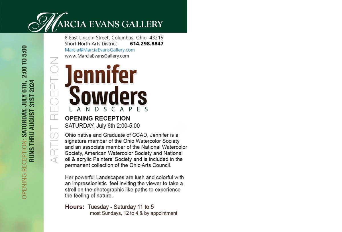 Jennifer Sowders Postcard Announcement — Back of Card, Details